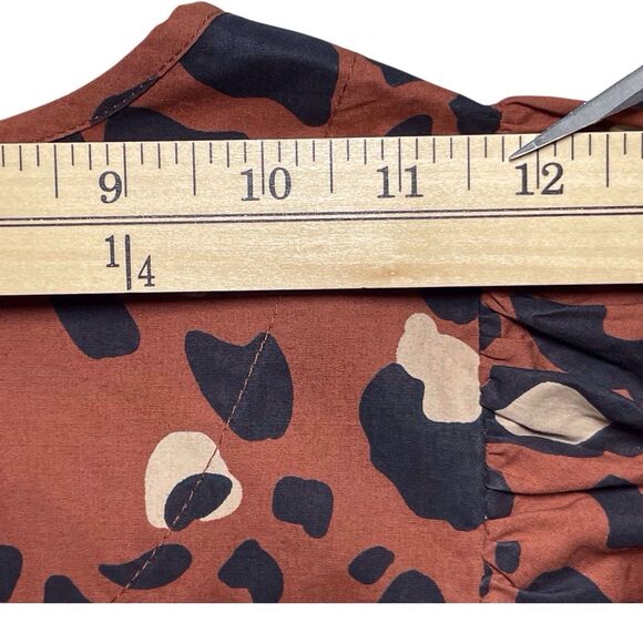 Anthropologie Maeve Somerset Maxi Dress Leopard Print Poplin Size Small Brown - Picture 12 of 16